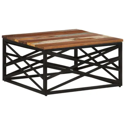 Image de Table basse 68x68x35 cm Bois de récupération massif