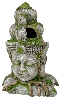 Productafbeelding van Rosewood 91697 Aquariumdecoratie: Grote stenen kop van hars met planten