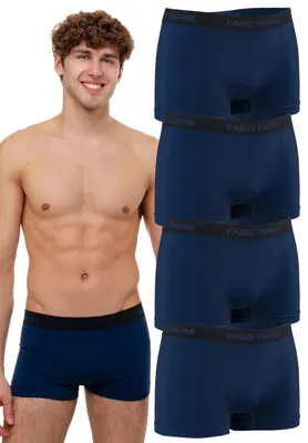 Produktbild von Fabio Farini - 4 Stück Herren Unterhosen - Männer Retroshorts aus weicher Microfaser im sportlichen Look mit Logoschriftzug