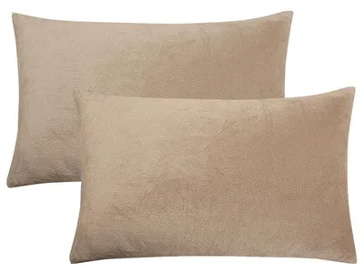 Produktbild von 2er-Set Kissenbezüge 40 x 80 cm Samt Superweich Beige