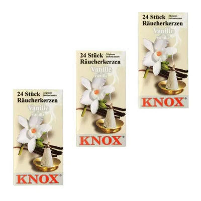 Produktbild von KNOX - 3er Set Räucherkerzen Räucherkegel Gr. M - Vanille