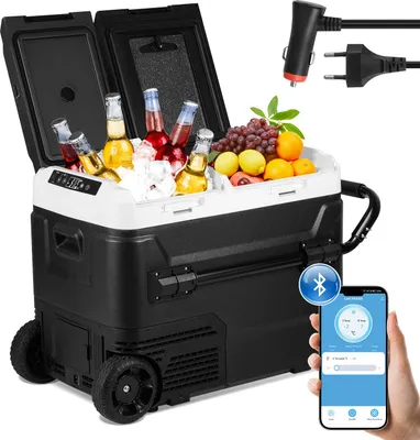 Produktbild von Peviasot Kompressor Kühlbox Elektrisch 50 Liter, Kühltruhe mit APP-Steuerung, USB-Anschluss, Gefrierschrank, Räder, 12/24V, 240V Kühlschrank bis -20 °C