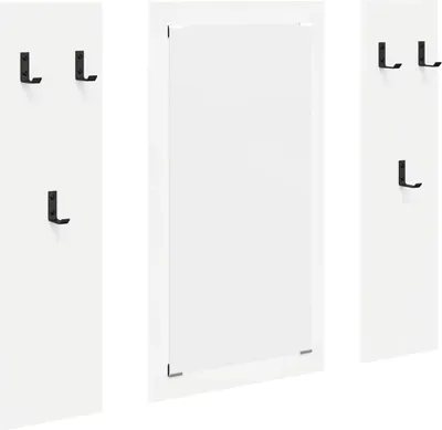 Image de vidaXL Table de chevet murale blanche 96 x 1,5 x 90 cm Matériau dérivé du bois