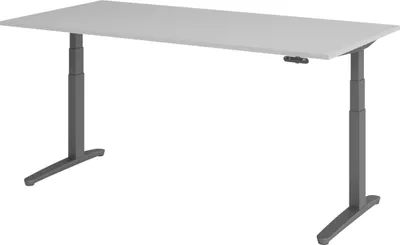 Produktbild von bümö Schreibtisch elektrisch XBHM - Gestell: Graphit, Nachbildung: Grau, Größe:  200 x 100 cm