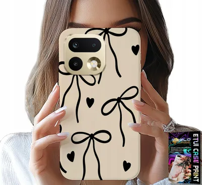 Image de Etui Do Realme 16 Pro+ 5G - Beżowe Kokardki Wstążka Modne Wzory