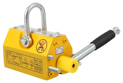 Produktbild von Lasthebemagnet - Permanenter Hebemagnet - 400 kg Tragkraft - Auslösehebel - Schwerlast - Für Stahlbleche/Kran