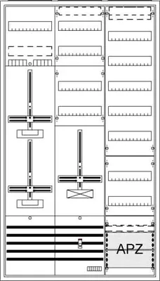 Image de Armoire complète AP3Pkt.A392Z1S+2RE1V - Armoire à compteurs équipée IP31 1400x800mm DA39BY