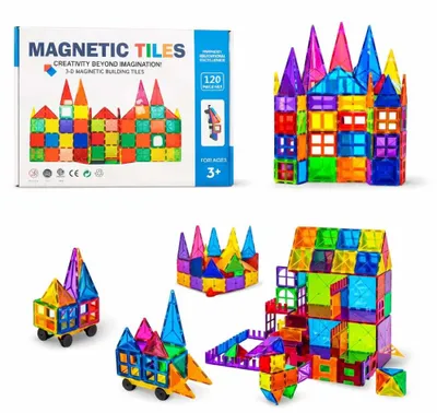 Obrázok produktu pre Magnetická stavebnica - 120ks – Magnetic Tiles