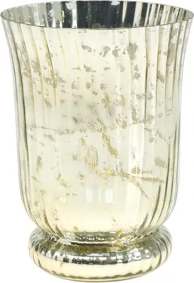 Produktbild von Vintage Windlicht Glas Teelichthalter Teelichtglas Antik Ø14,5cm H20cm Dekoration Kerzenhalter