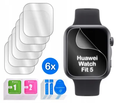 Obrázok produktu pre Hydrogelová ochranná fólia na displej pre Huawei Watch Fit 5, 3D, 6 ks