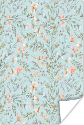 Produktbild von MuchoWow® Poster Blumen - Frühling - Blau 120x180 cm - Kunstposter