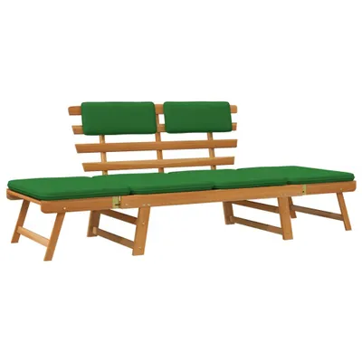 Image de Banc de jardin avec coussins 2-en-1 190 cm Bois solide d'acacia