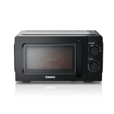 Produktbild von Galanz Mikrowelle 20L Schwarz 700W mit Auftaufunktion, 6 Leistungsstufen und Glasdrehteller
