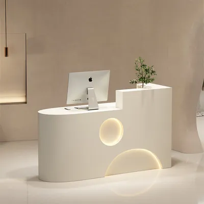 Produktbild von 360Home Ladenkasse kleine Theke Ladentheke kassen Empfangstheke Empfangstisch links Beige 120*60cm