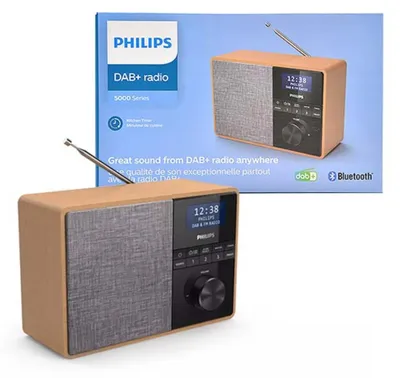 Productafbeelding van Philips R5505/10 – DAB+/FM-radio met Bluetooth en houten behuizing