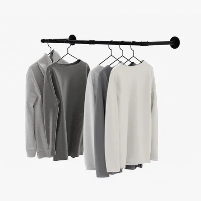 Produktbild von Schwarzes Stahlkledingregal Loft Design