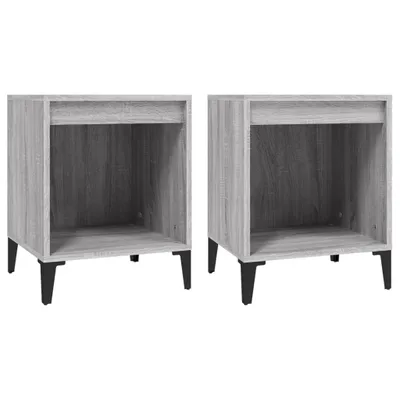 Produktbild von Nachttische 2 Stk. Grau Sonoma 40x35x50 cm