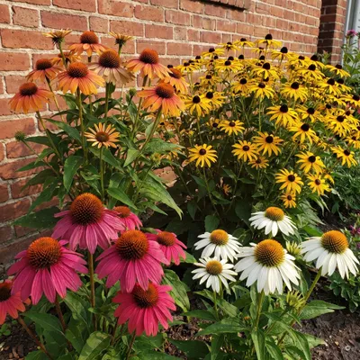 Produktbild von Stauden Gänge 4 x Sommerstauden Kollektion - Echinacea und Rudbeckia 'Goldsturm', 40-80 cm - winterhart, mehrjährig, 4 x 9x9 cm Topf