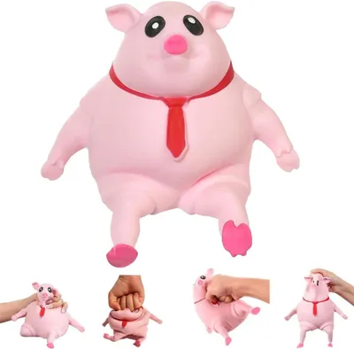 Productafbeelding van Anti-Stress Dobbelsteen - Schattig roze varken knijpspeelgoed voor kinderen