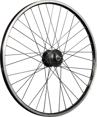 Produktbild von 26 Zoll Vorderrad Zac19 geöst DT Champion Speichen Shimano Nabendynamo schwarz