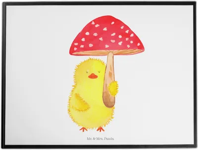 Produktbild von Mr. & Mrs. Panda schreibtischunterlage Küken Fliegenpilz - Weiß - Geschenk, Frohe Ostern, Ostergrüße, Schreibunterlage, malunterlage, schreibtischunterlagen, Glückspilz