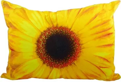 Produktbild von Kissen mit Füllung - Dekokissen Blüte - Blume Gerbera Gelb ca 50 x 35 cm