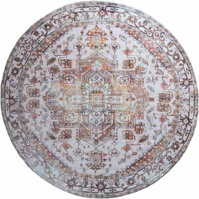 Dom & Deko Teppich Ø 120 cm Sabina Braun