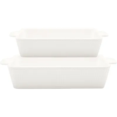 Zdjęcie produktu dla Greengate ALICE WHITE prostokątne naczynie do zapiekanek zestaw 2 ceramicznych naczyń do pieczenia