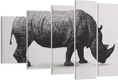 Produktbild von Bild auf Leinwand - Leinwandbild - Nashorn Tier Afrika Safari - 150x100cm - Wand Bild - Wanddeko - Leinwanddruck - Bilder - Kunstdruck - Wanddekoration - Leinwand bilder - Wandkunst - EG150x100-2935
