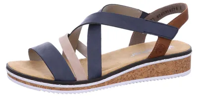 Produktbild von Rieker Schuhe Damen Keil Sandaletten Sandalen V3663, Größe:40 EU, Farbe:Blau