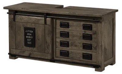 Immagine prodotto di MASSIVMOEBEL24 | RAILWAY #277 Mobile lavabo in legno di mango - laccato / grigio 120x40x60