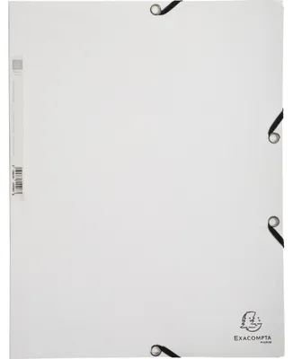 Image de Exacompta 25x Chemise 3 rabats à élastiques 400g/m2 A4 Blanc 55506E