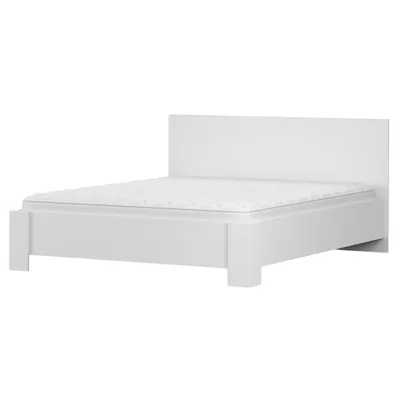 Produktbild von Bett Bettgestell Doppelbett 160x200cm ohne Matratze Weiß/Weiß MEDIOLAN 02