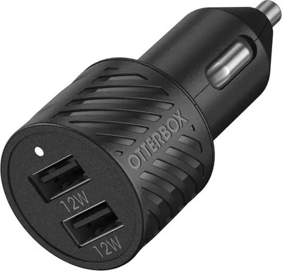 Image de Chargeur de voiture Otterbox 12 W avec 2 ports USB A 12 W, noir