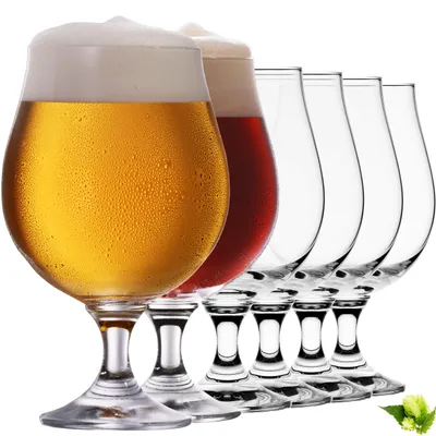 Produktbild von IMPERIAL Bierpokale 500ml (max. 650ml) Set 6-Teilig Biergläser aus Crystalline Glas 0,5L Biertulpen Spülmaschinenfest
