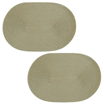 Produktbild von Platzset 2er Set Natur oval ca. 45x30 cm Platzdeckchen Tischset geflochtene Optik