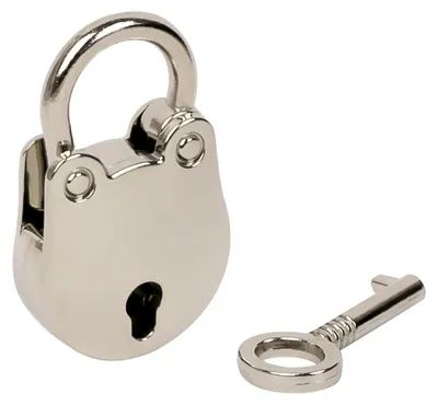 Mini Deko Vorhängeschloss in oval mit Schlüssel von HMF in Silber