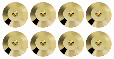 Produktbild von 8 Stück 25 x 4 mm universelle Kupfer-Lautsprecher-Gleitfüße, Isoliermatten, Bodenscheiben, goldfarben