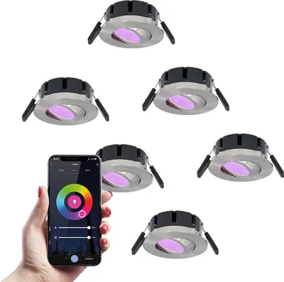 Produktbild von hoftronicsmart Einbaustrahler 8W IP65 RGBWW Wifi Bluetooth Edelstahl