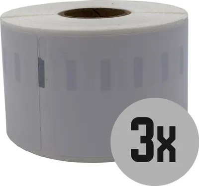 Produktbild von DULA Etiketten - Kompatibel mit Dymo Compatible labels - Weiß - 11356 - S0722560 - Naambadge etiketten - 3 rollen - 41 x 89 mm - 300 labels per rol
