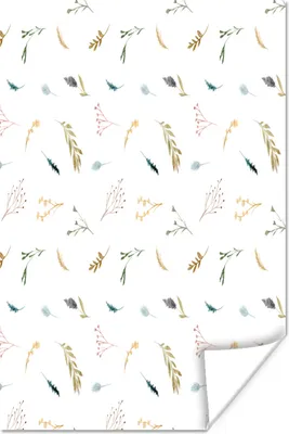 Produktbild von MuchoWow® Poster Blumen - Muster - Pastell 80x120 cm - Papierdruck