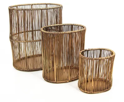 Kerzenhalter-Set Gold Filigran 3 Größen 9,5–17 cm
