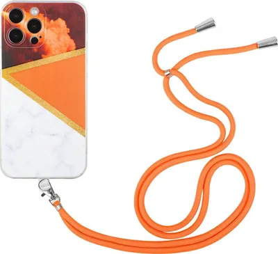 Produktbild von König Design Hülle kompatibel mit Apple iPhone 13 Pro Max Kunststoff Handykette Cover - Case Handyhülle Orange