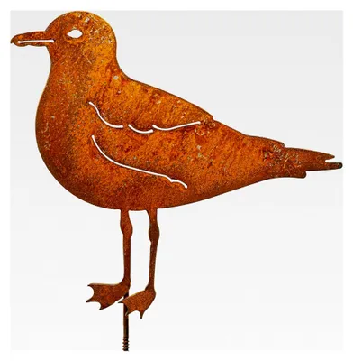 Produktbild von Möwe Gartenstecker - Edelrost Gartendekoration aus Metall - Vogel Figuren für Garten und Zaun