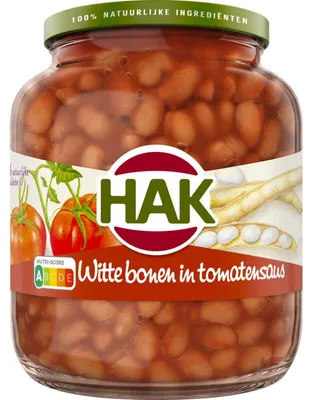 Produktbild von Hak Weiße Bohnen in Tomatensauce 720g – proteinreich, lecker, praktisch