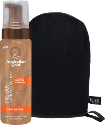 Productafbeelding van Australian Gold Instant Sunless Mousse zelfbruinende mousse 177 ml + Mazzaci applicatiehandschoen