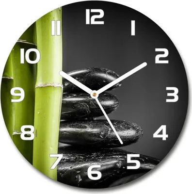 Produktbild von Wanduhr aus Glas 30fi Glasbild Glasuhr Gehärtetes Glas - weisse-zeiger - Bamboo