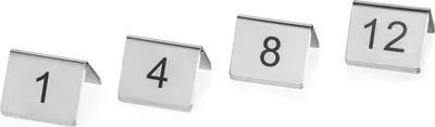 Produktbild von Tischnummernschild Set 1-24, 5 x 5 x 5,5 cm, 35-teilig, Chromnickelstahl