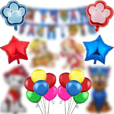 Image de Décoration de fête pour enfants « Paw Patrol » avec des ballons en latex