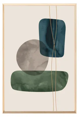 Image de Tableau mural encadré galets abstraits zen 80x120 cm, Tableau mural moderne pour décoration intérieure